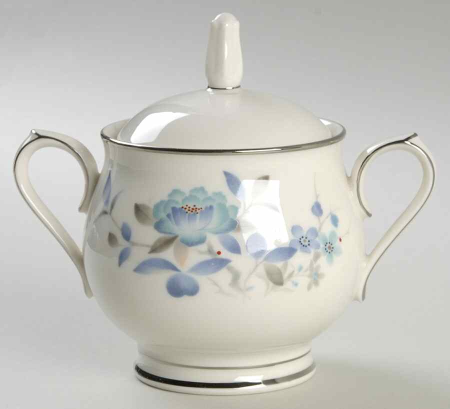 Blue Peony Sugar Bowl & Lid by Noritake-1