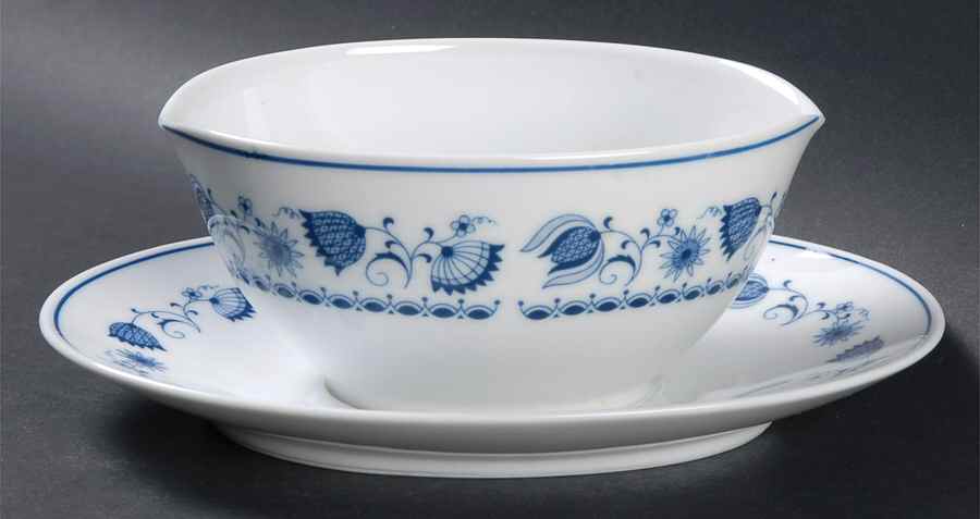 Blue Rhapsody Gravy Boat with Attached Underplate by Noritake-1