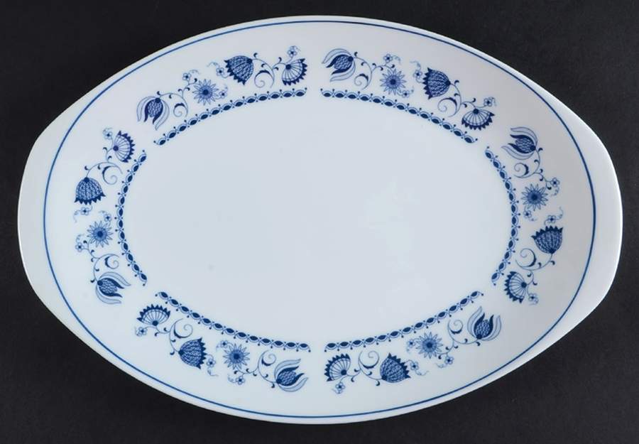 Blue Rhapsody 14" Oval Serving Platter by Noritake-1