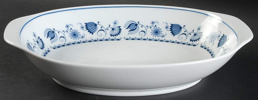 Blue Rhapsody 11" Oval Vegetable Bowl by Noritake-1