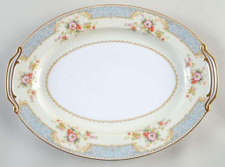Bluedawn (#622, Rim) 12" Oval Serving Platter by Noritake-1