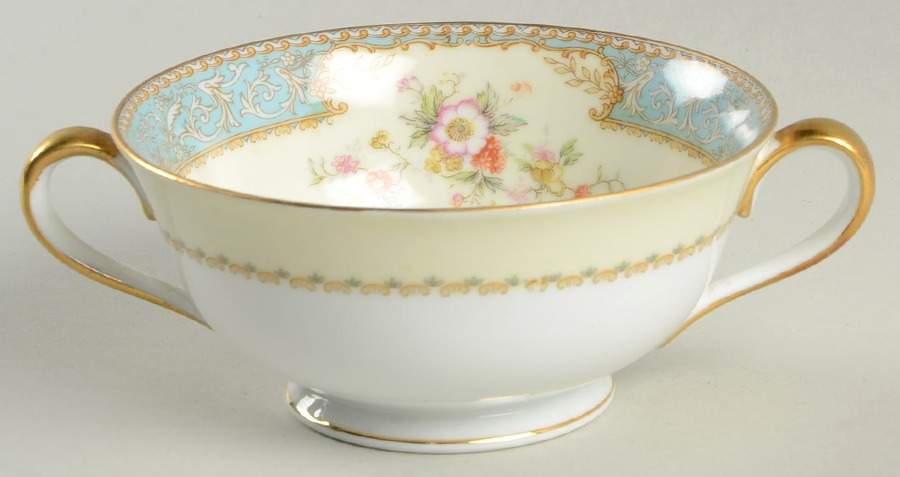 Bluedawn (#622, Rim) Footed Cream Soup Bowl by Noritake-1