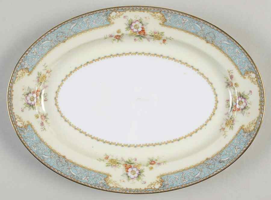Bluedawn (#622, Rim) 10" Oval Serving Platter by Noritake-1