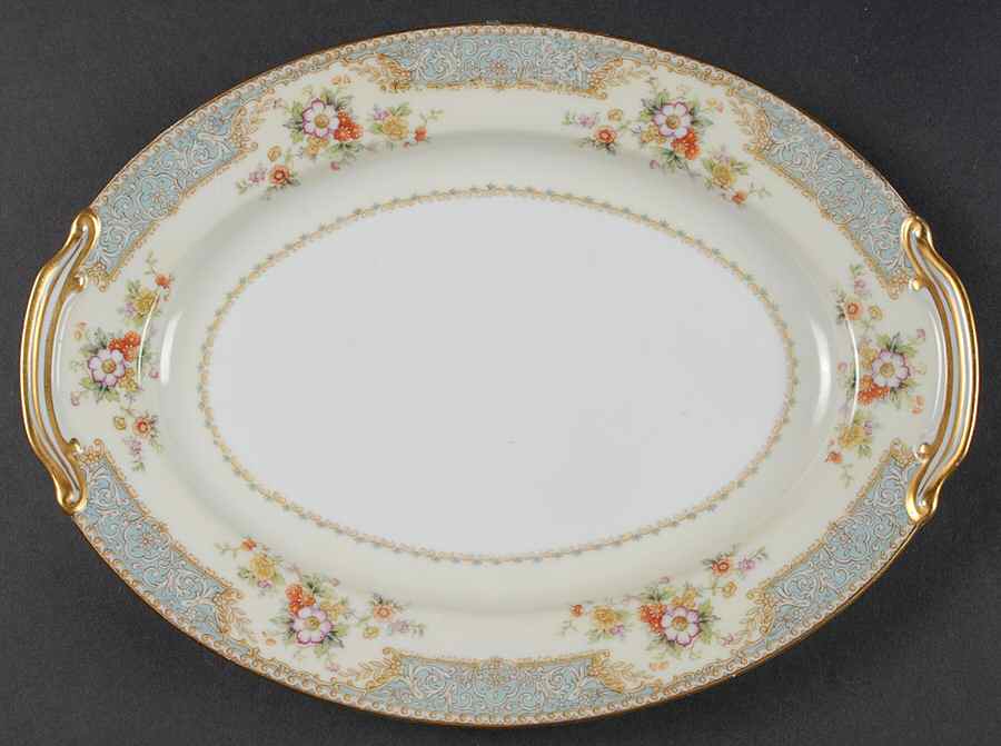 Bluedawn (#622, Rim) 11" Oval Serving Platter by Noritake-1