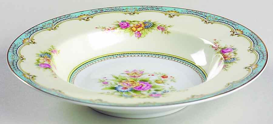 Bluaster Rim Soup Bowl by Noritake-1