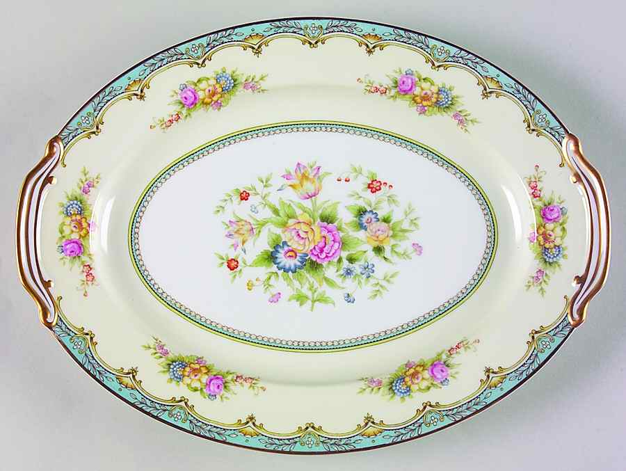Bluaster 12" Oval Serving Platter by Noritake-1