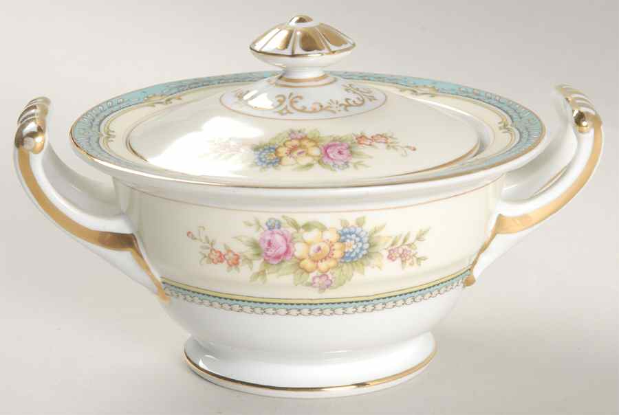 Bluaster Sugar Bowl & Lid by Noritake-1