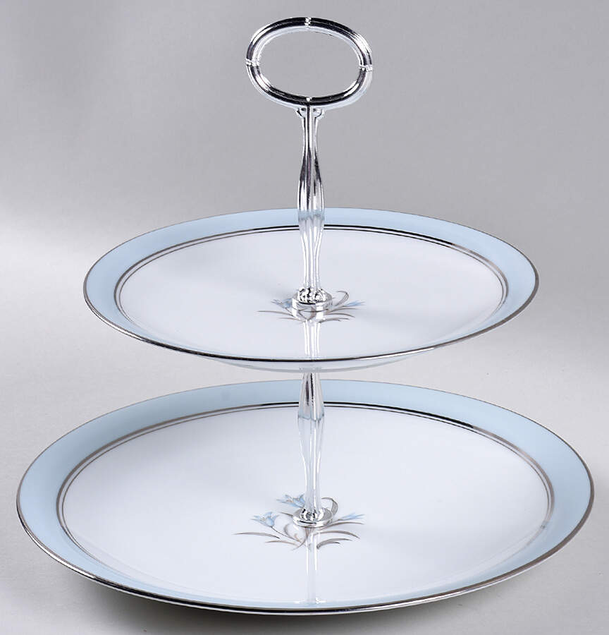 Bluebell 6 5/8"-10"  2 Tiered Serving Tray (Dp, Sp) HC by Noritake-1