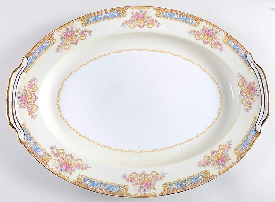 Bluelace 16" Oval Serving Platter by Noritake-1