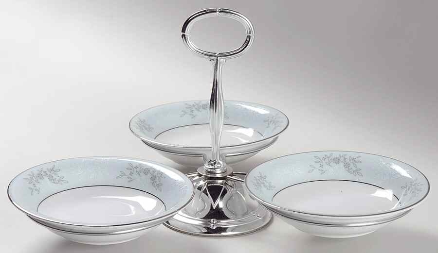 Blueridge 7" x 12" 3-Part Relish & Metal Stand (FR) HC by Noritake-1