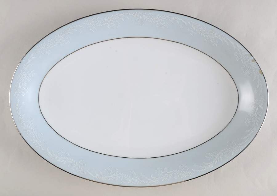 Bluetta 16" Oval Serving Platter by Noritake-1