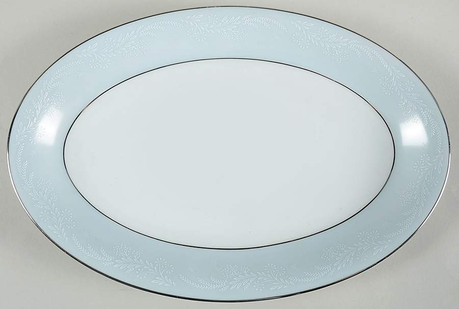Bluetta 12" Oval Serving Platter by Noritake-1