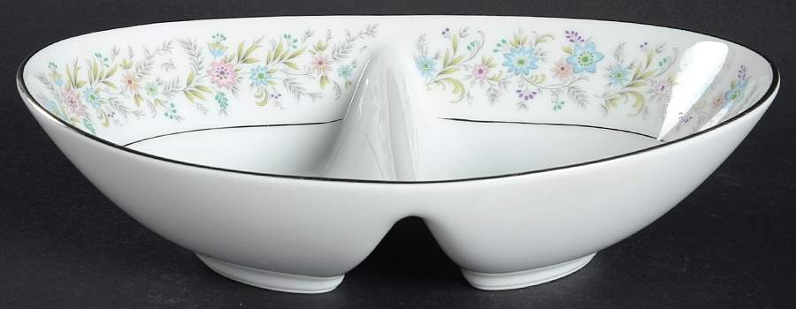 Blythe 10" Oval Divided Vegetable Bowl by Noritake-1