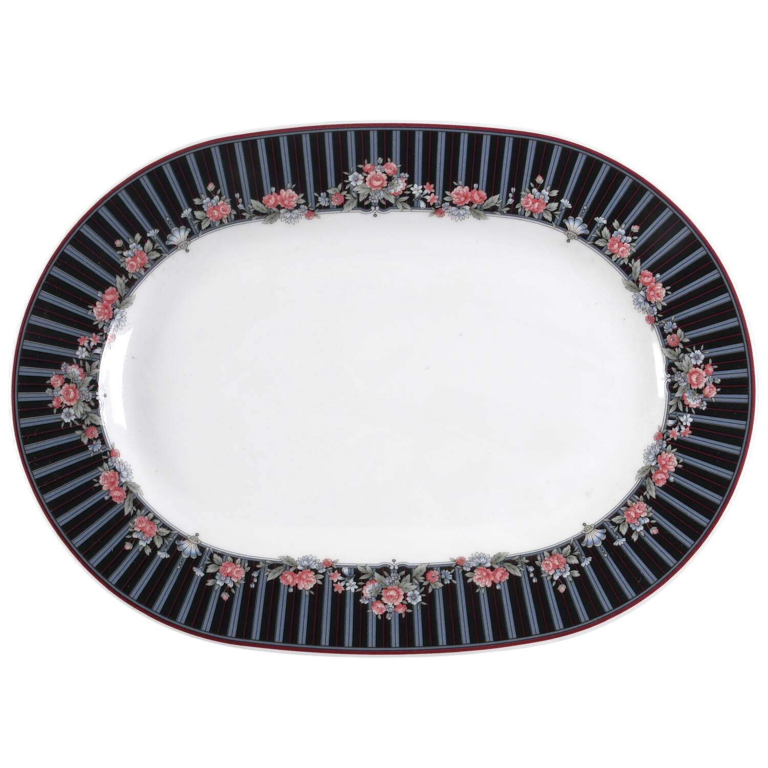 Border Bouquet 12" Oval Serving Platter by Noritake-1