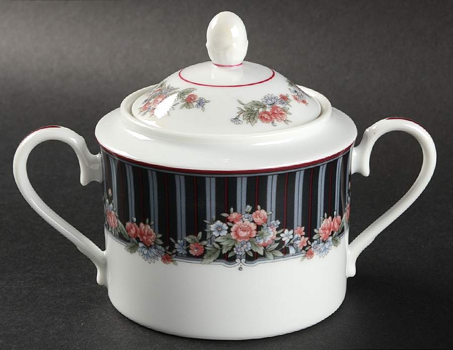 Border Bouquet Sugar Bowl & Lid by Noritake-1