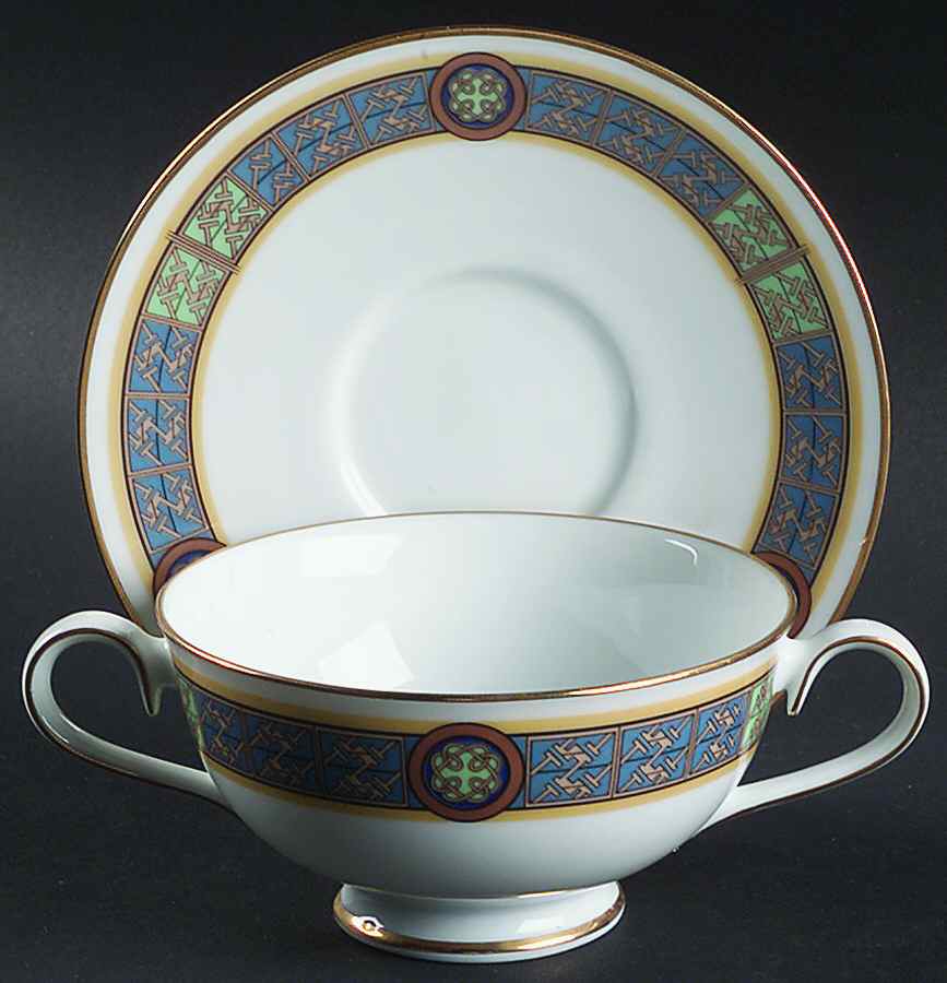 Boliska Footed Cream Soup Bowl & Saucer Set by Noritake-1