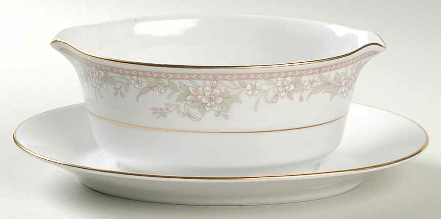 Bonaventure Gravy Boat with Attached Underplate by Noritake-1