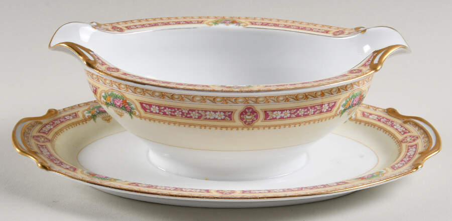 Bonnat Gravy Boat with Attached Underplate by Noritake-1