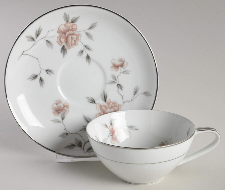 Botan Flat Cup & Saucer Set by Noritake-1