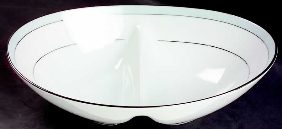 Brandon 10" Oval Divided Vegetable Bowl by Noritake-1