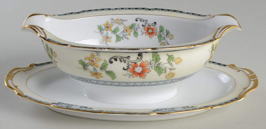 Brangane Gravy Boat with Attached Underplate by Noritake-1