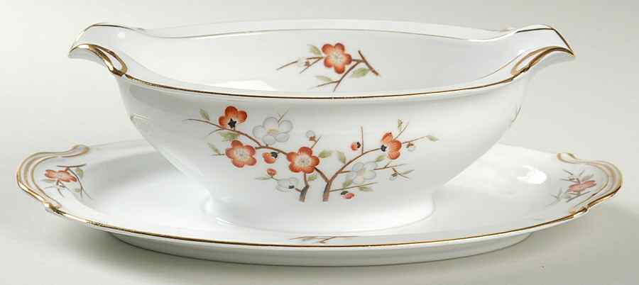 Brenda Gravy Boat with Attached Underplate by Noritake-1