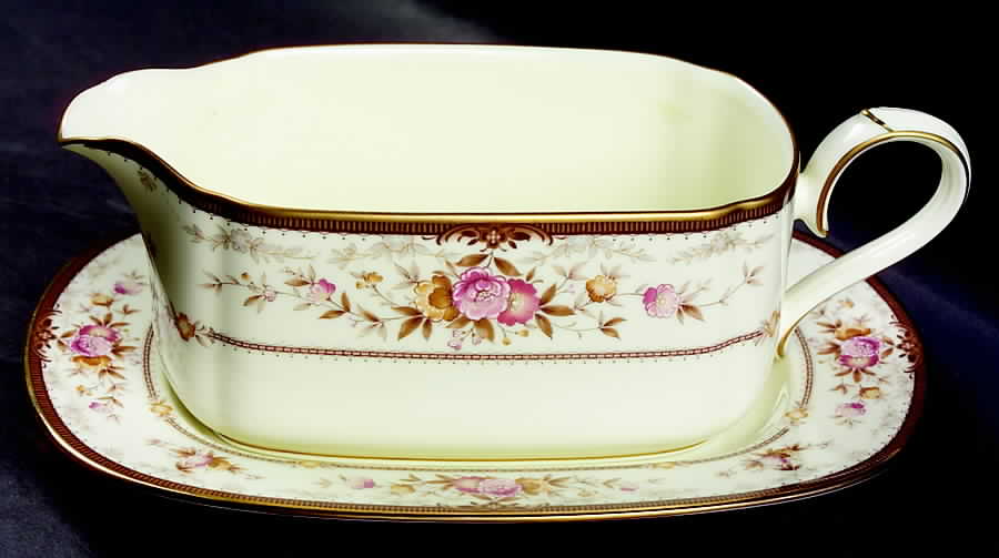 Brently Gravy Boat & Underplate (Relish/Butter) by Noritake-1