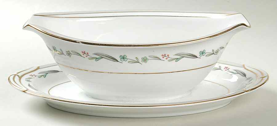 Brewster Gravy Boat with Attached Underplate by Noritake-1