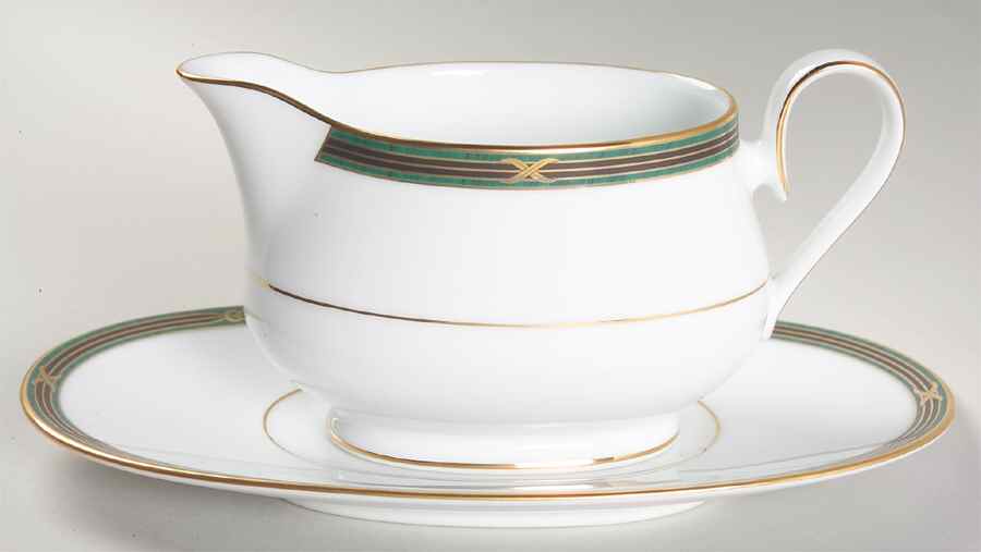 Brickhaven Gravy Boat & Underplate (Relish/Butter) by Noritake-1
