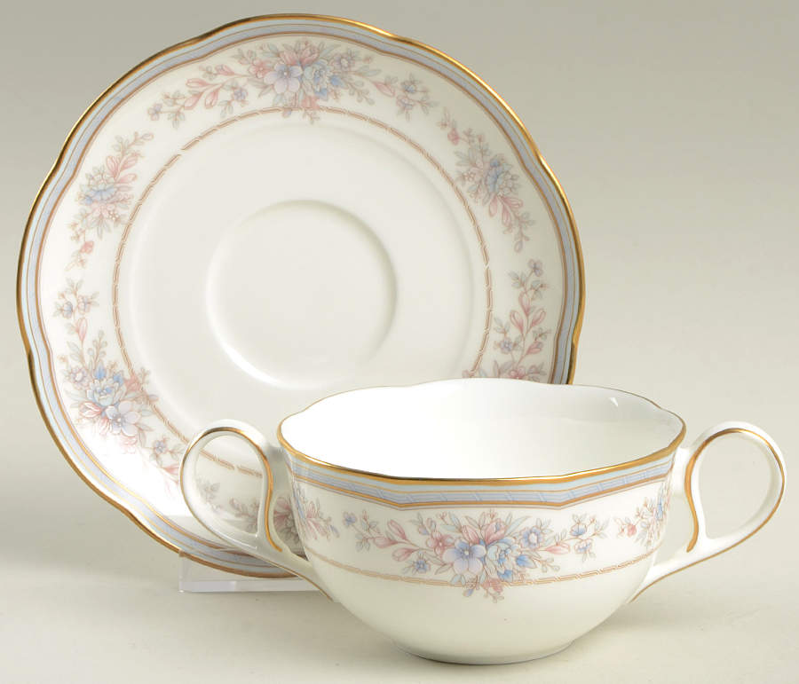 Bridgehampton Flat Cream Soup Bowl & Cup Saucer Set by Noritake-1