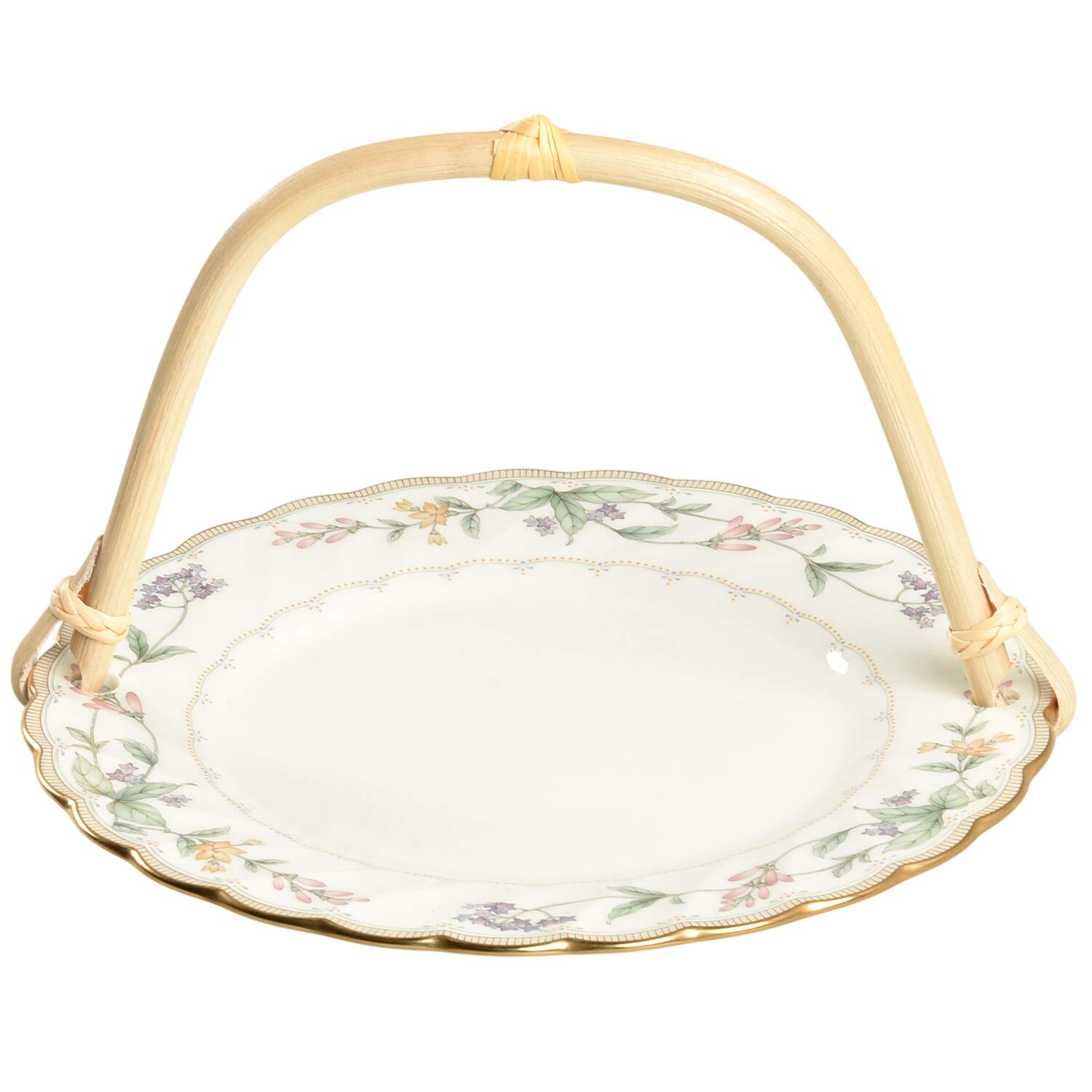 Brookhollow 5 3/8"-5 5/8" Bamboo Handled Serving Plate  HC by Noritake-1