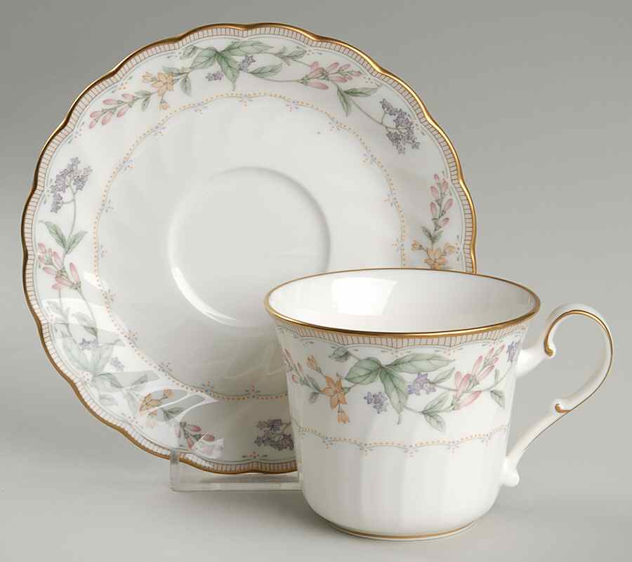 Brookhollow Flat Cup & Saucer Set by Noritake-1