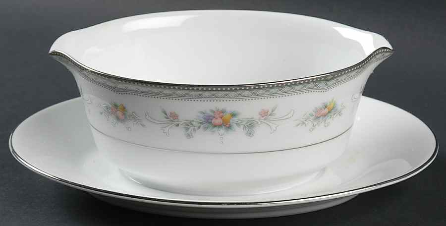Brookvale Gravy Boat with Attached Underplate by Noritake-1