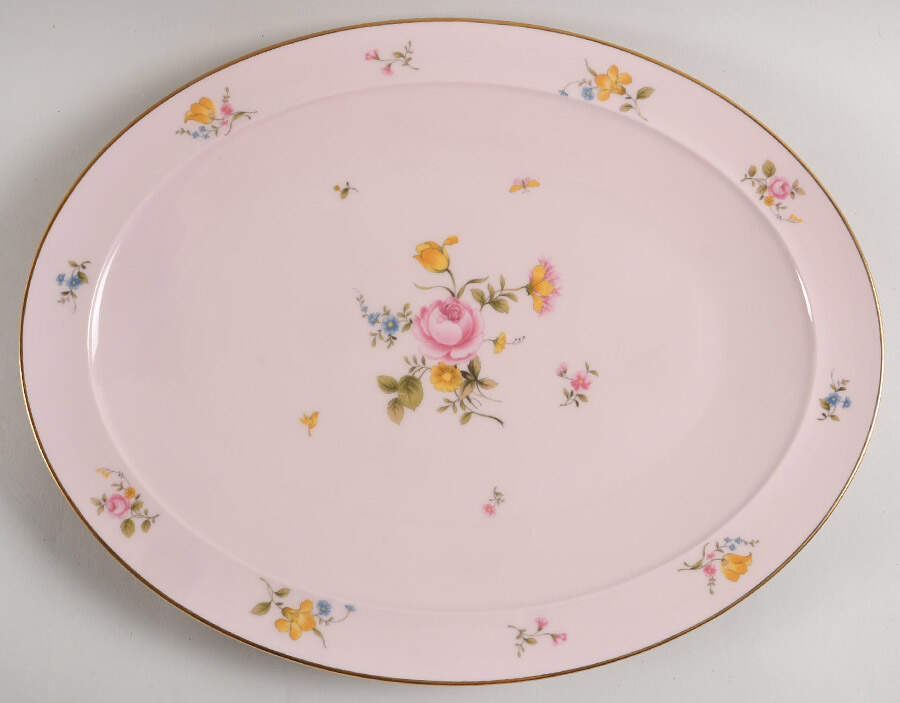 Bridal Rose 16" Oval Serving Platter by Noritake-1