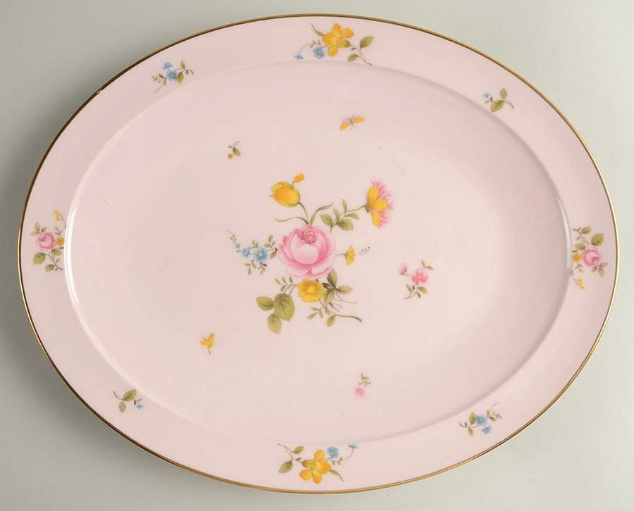 Bridal Rose 13" Oval Serving Platter by Noritake-1