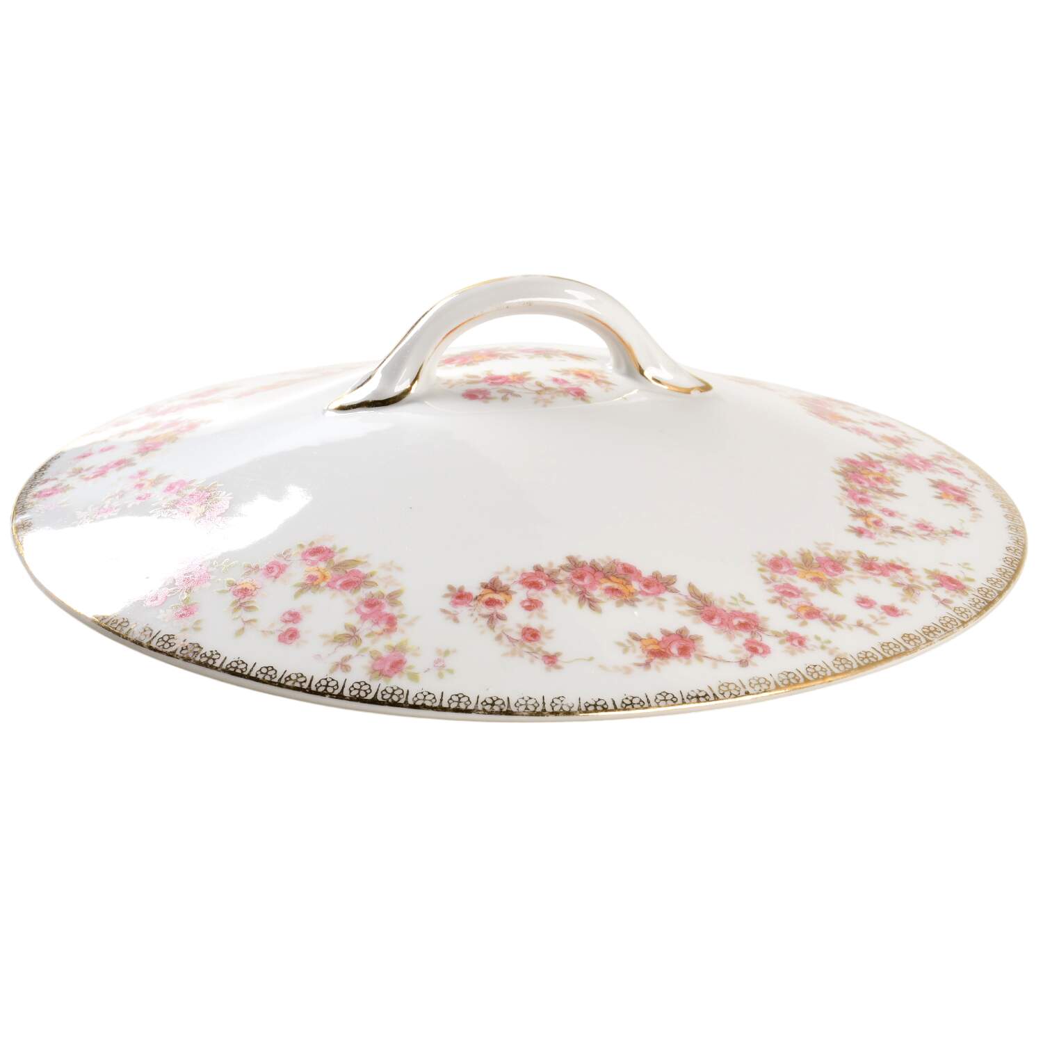 Bridal Rose Lid for Round Vegetable by Noritake-1