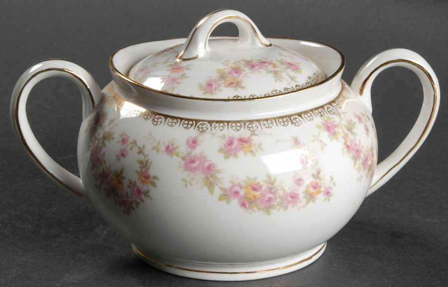 Bridal Rose Sugar Bowl & Lid by Noritake-1