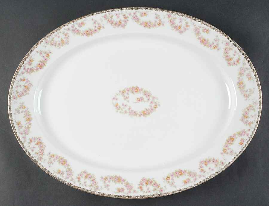 Bridal Rose 18" Oval Serving Platter by Noritake-1