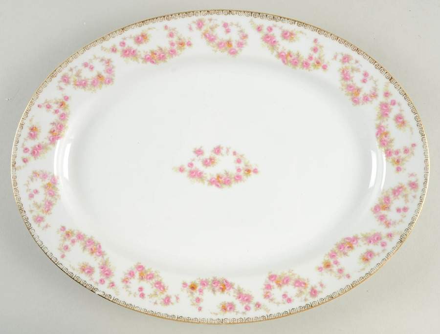 Bridal Rose 14" Oval Serving Platter by Noritake-1