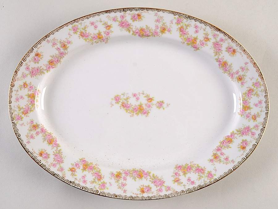Bridal Rose 11" Oval Serving Platter by Noritake-1