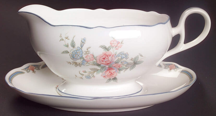 Brighton Springs Gravy Boat & Underplate (Relish/Butter) by Noritake-1