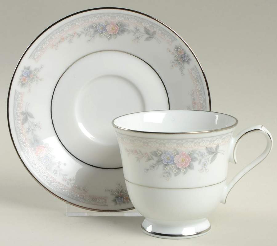 Bridal Waltz Footed Cup & Saucer Set by Noritake-1