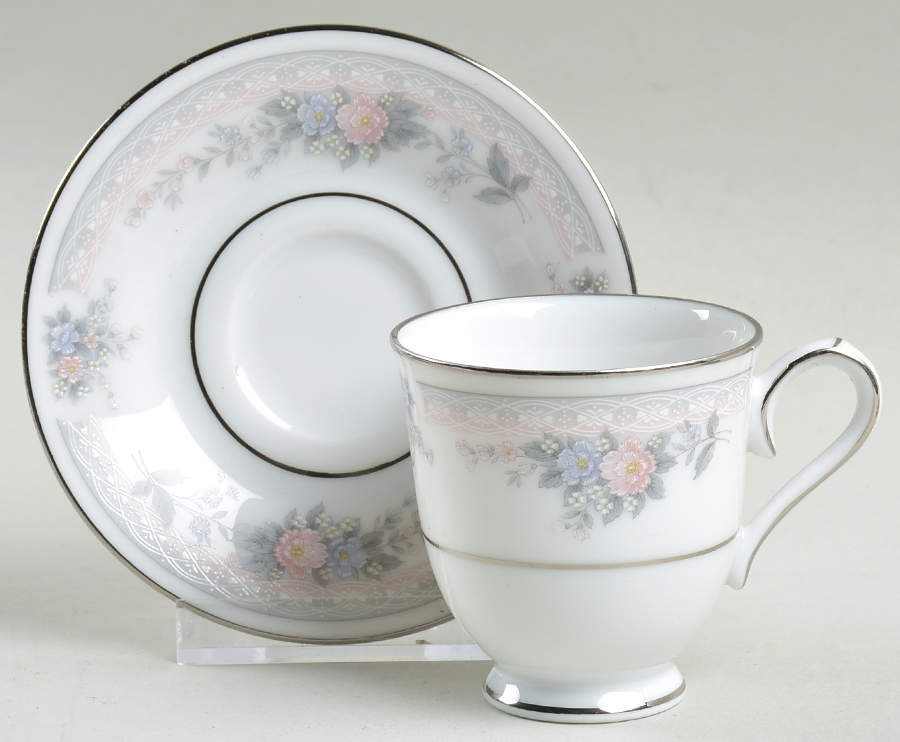 Bridal Waltz Footed Demitasse Cup & Saucer Set by Noritake-1