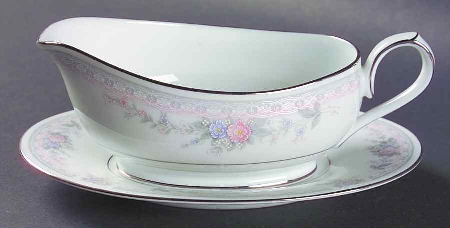 Bridal Waltz Gravy Boat & Underplate (Relish/Butter) by Noritake-1