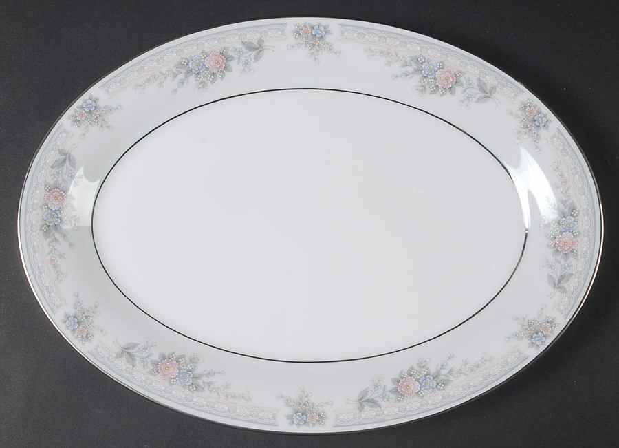Bridal Waltz 12" Oval Serving Platter by Noritake-1