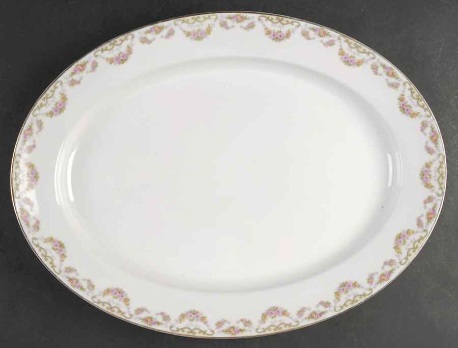 Bridal Wreath 16" Oval Serving Platter by Noritake-1