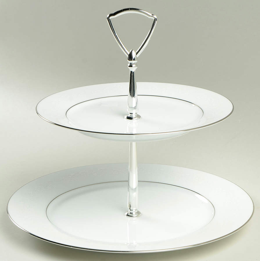 Buckingham 2 Tiered Serving Tray (Dinner & Salad Plate) by Noritake-1