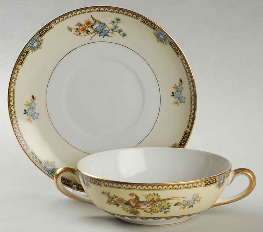 Burma Flat Cream Soup Bowl & Saucer Set by Noritake-1
