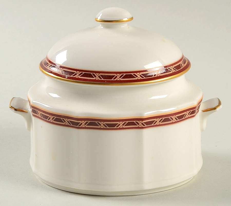 Burgundy Royale Sugar Bowl & Lid by Noritake-1