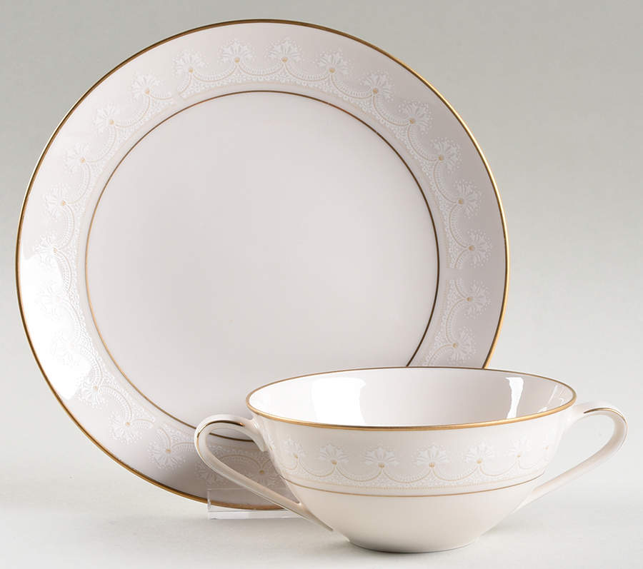 Caledonia Flat Cream Soup Bowl & Saucer Set by Noritake-1
